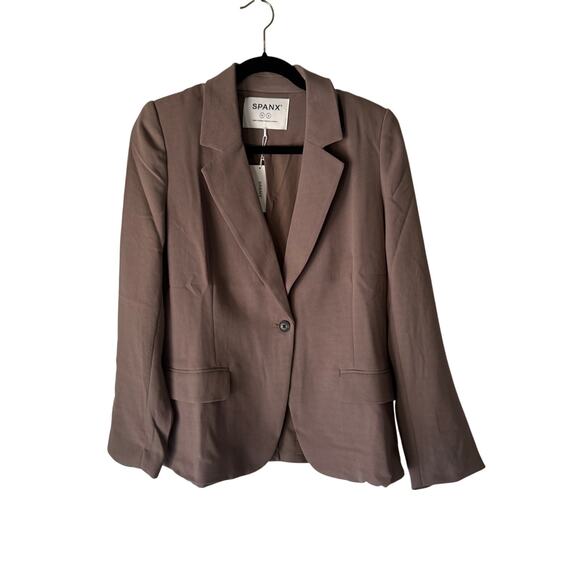 Spanx The Perfect Blazer Women’s‎ M Brown Stretch Jacket Career NWT - Picture 1 of 8